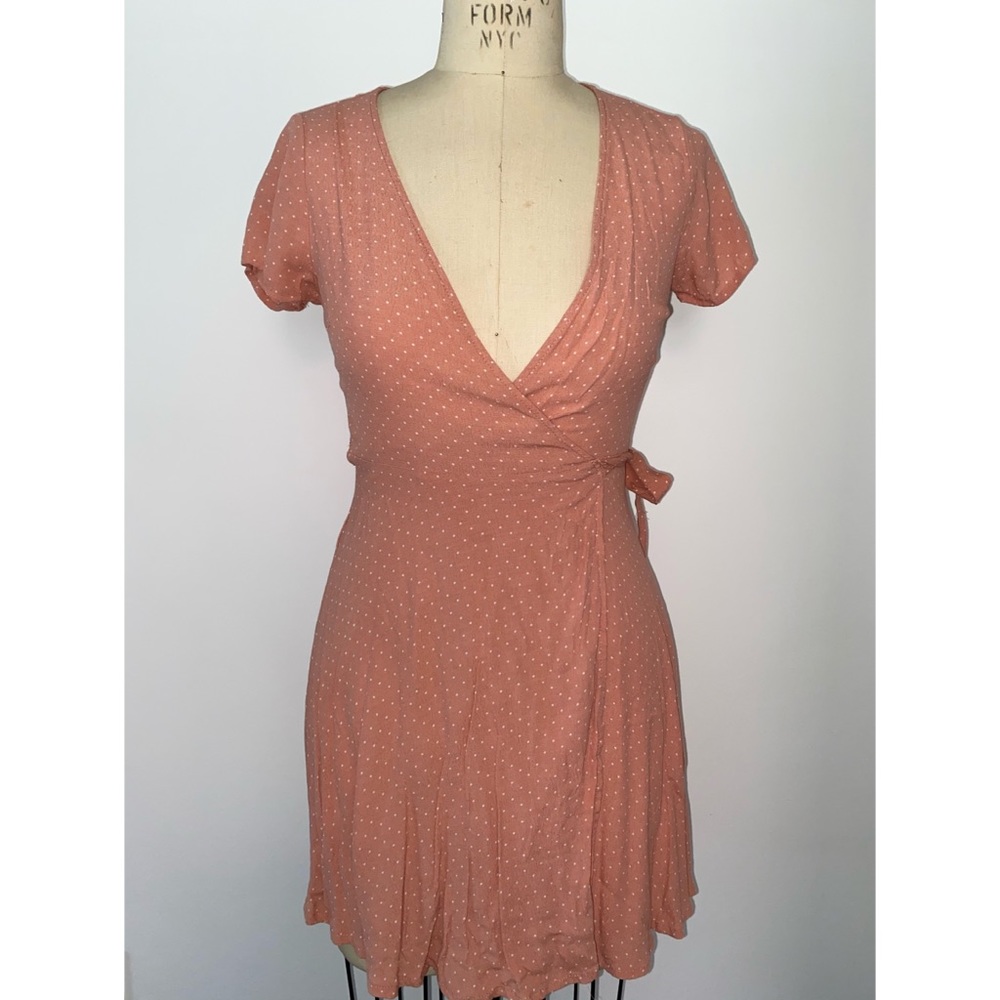 Polka dot wrap dress